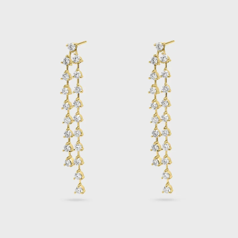 Elegant Earrings with White Pearls-Defined Diamond Drop Earrings