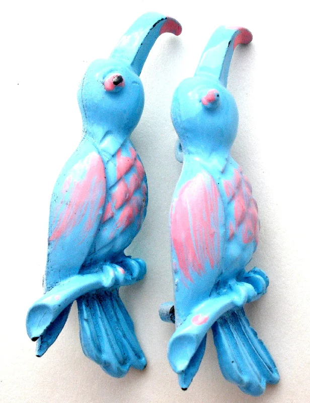 Luxury Enamel Brooch-Pair Of Blue Bird Brooches Pins Vintage