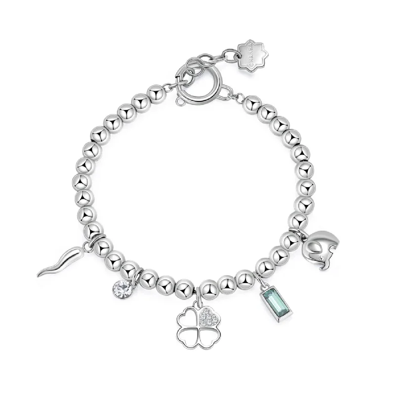 Personalized Silver Bracelet with Adjustable Charm-CHAKRA - BRACELET