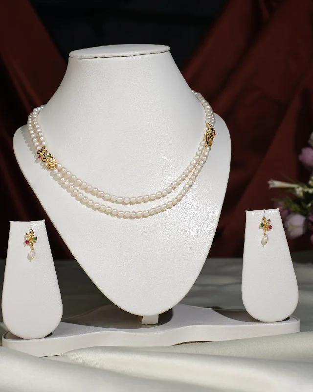 Long Pendant Necklace for Casual Style-Elegant Pearl Necklace Set