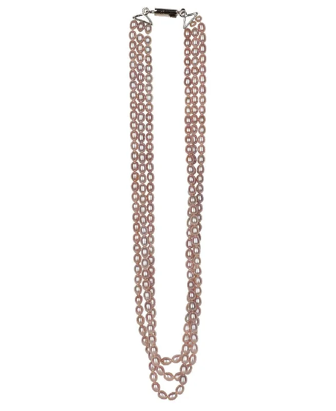 Simple Chain Necklace with Gemstone-Fashionable Pink Pearl Necklace