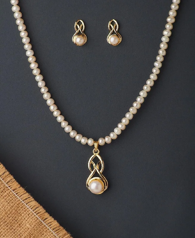 Large Gemstone Necklace for Evening Wear-Classy Real Pearl Necklace Set