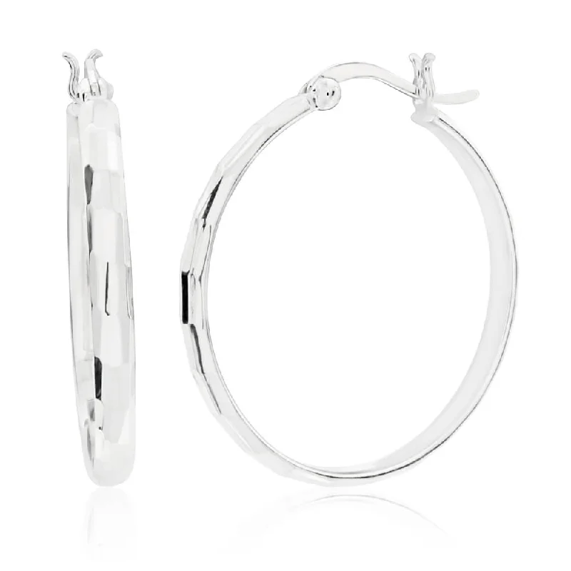 Handmade Gemstone Drop Earrings-Sterling Silver Cut Hoop Earrings