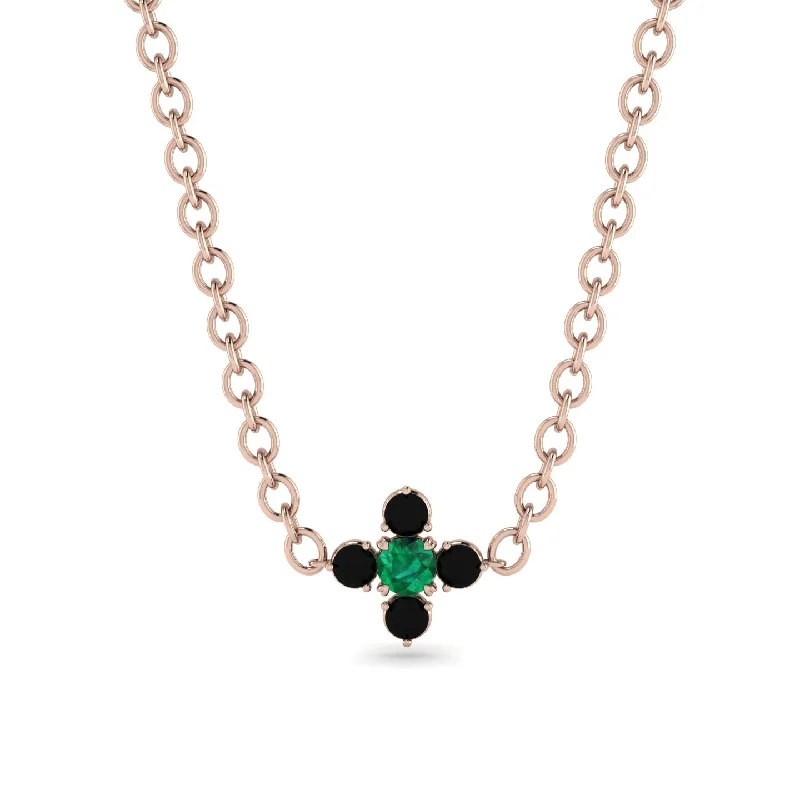 Classic Ruby Necklace for Evening Wear-Compass Emerald Necklace - Maren No. 35