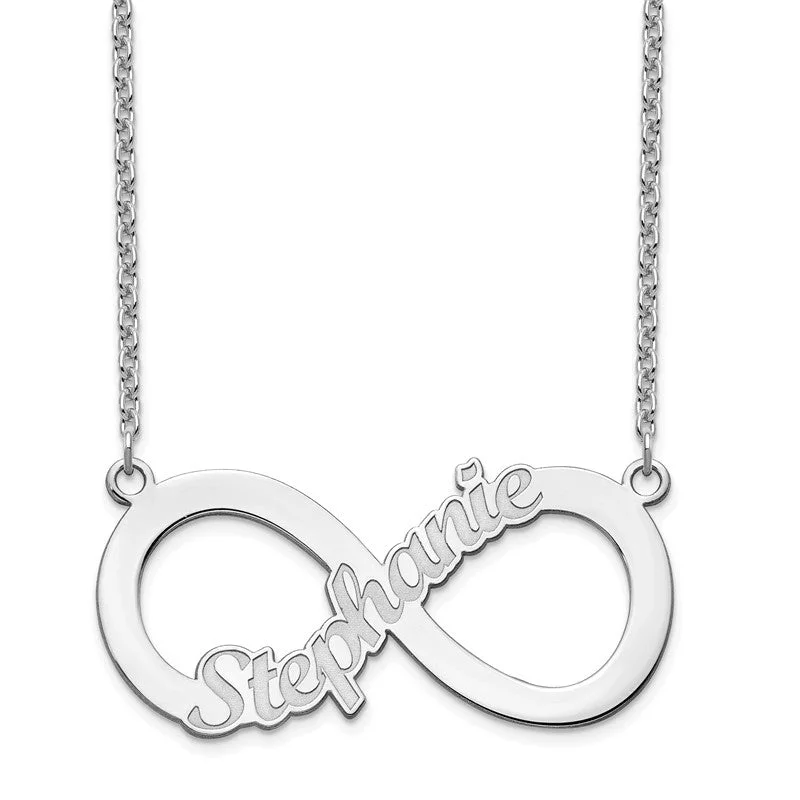 Customizable Silver Necklace with Initials-Infinity Name Necklace