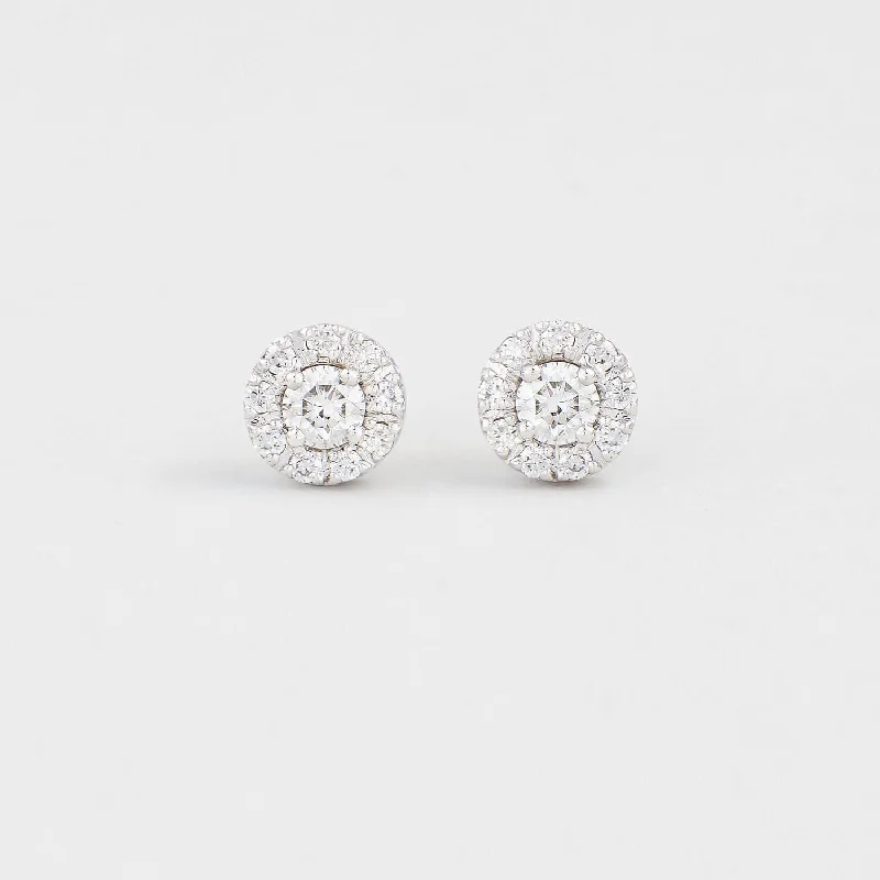 Stunning Silver Earrings for Evening Wear-Diamond Cluster Studs