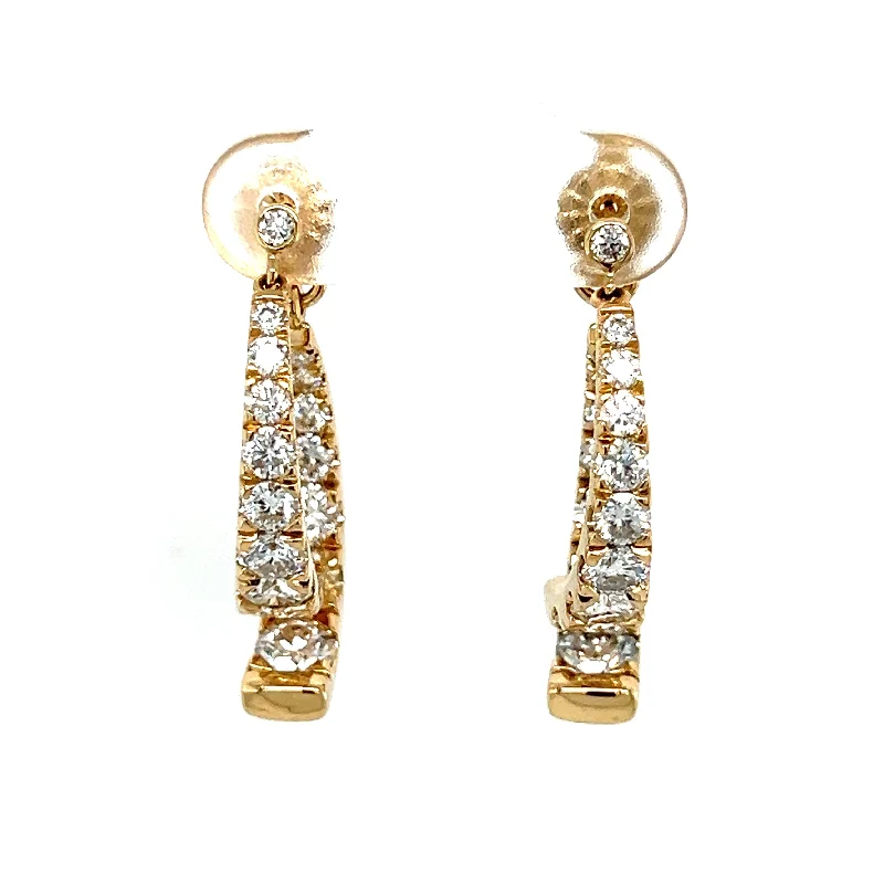 Unique Silver Earrings with Colored Stones-14k Yellow Gold Laboratory Created Moissanite Dangle Banana Earrings by IJC