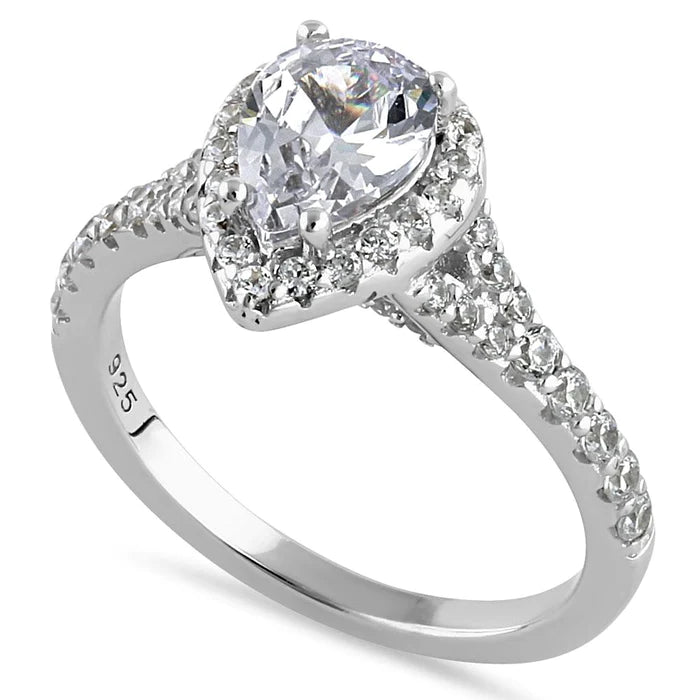 Classic Wedding Band with Channel Set Diamonds-Lexie - 1 ct Pear