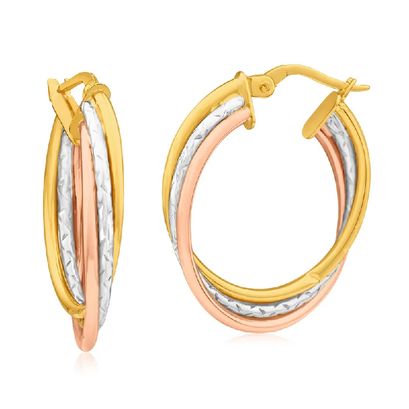 Stylish Gold Earrings for Women-9ct Yellow Gold, White Gold & Rose Gold Hoop Earrings Kali