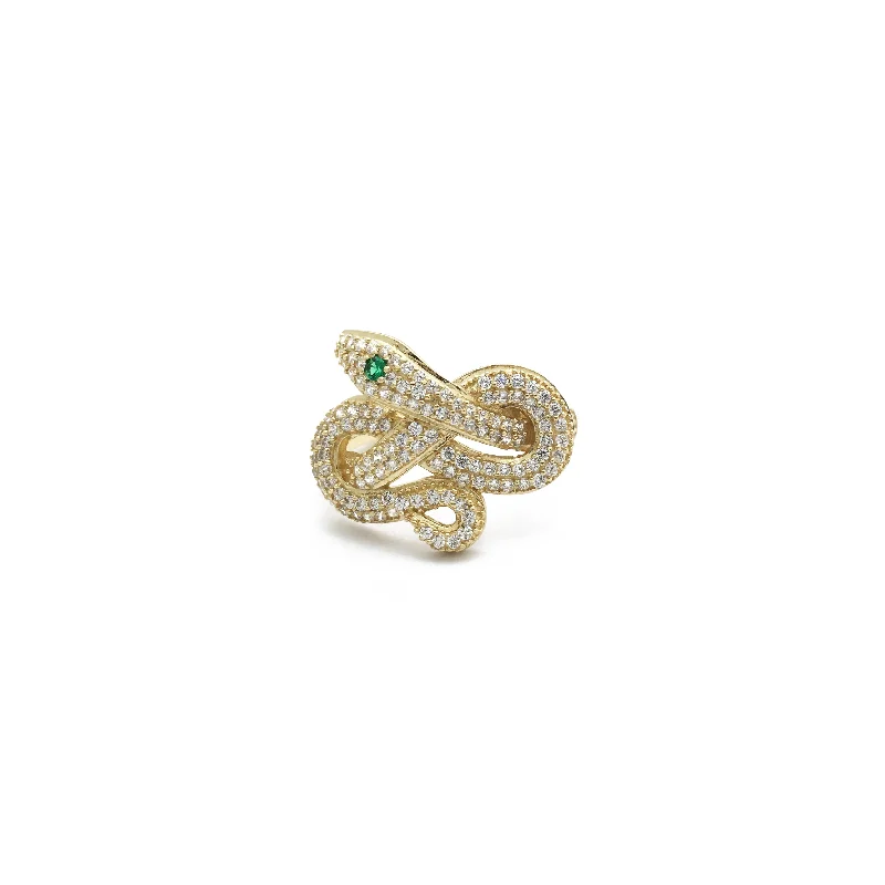 Customizable Engagement Ring with Multiple Stones-Entangling Snake Cocktail Ring (14K)