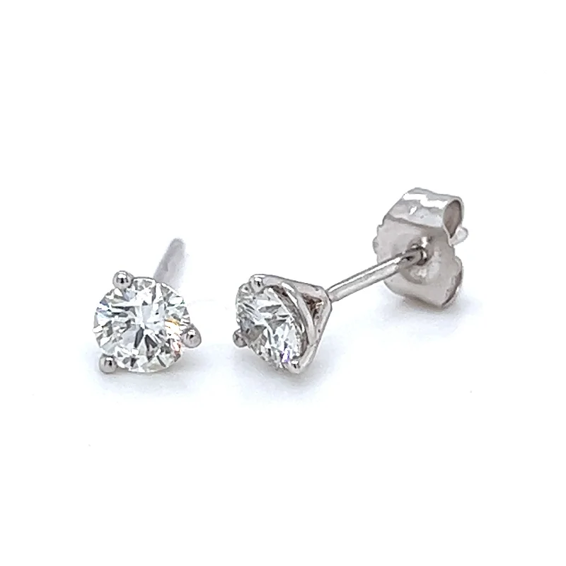 Fashionable Hoop Earrings with Charms-14k White Gold .61 CTW Diamond Stud Earrings