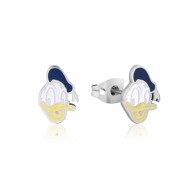 Fashionable Drop Earrings for Women-DISNEY Stainless Steel 11mm Animated Donald Duck Studs Earrings