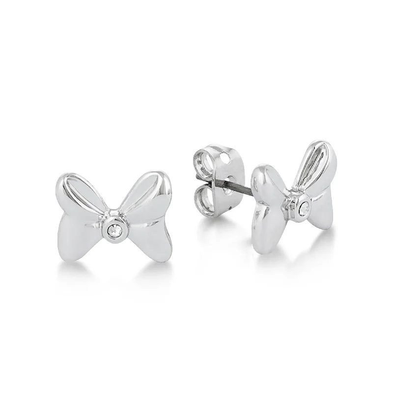 Simple Crystal Hoop Earrings-Disney Minnie Mouse Crystal Bow Stud Earrings