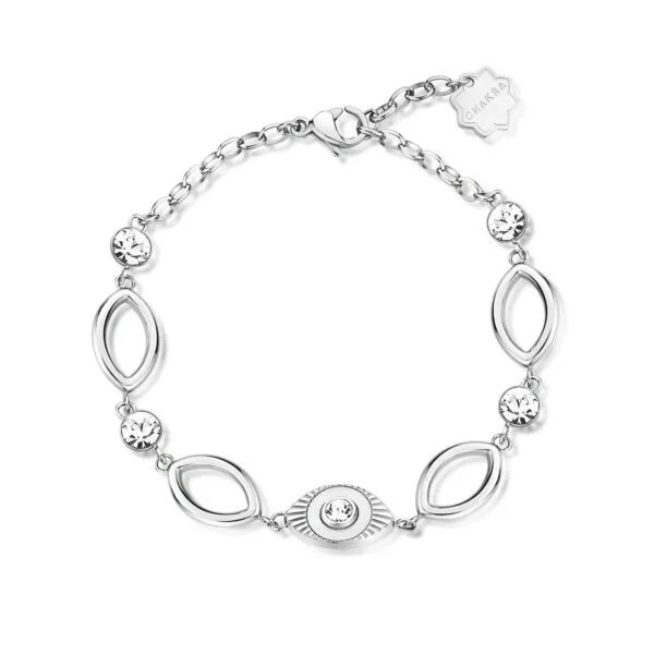 Elegant Silver Bracelet with Engraved Quote-CHAKRA - BRACELET