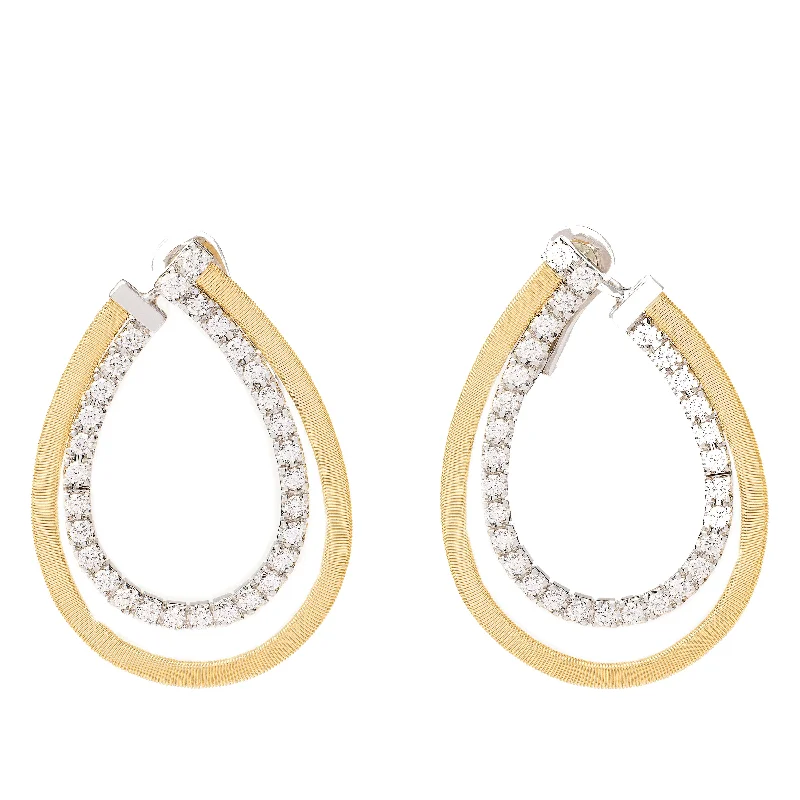 Stylish Gemstone Earrings for Parties-Marco Bicego 18K Yellow Gold Masai Drop Earrings with Diamonds