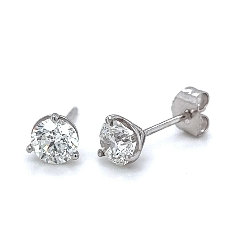 Unique Gold Drop Earrings-14k White Gold .93 CTW Diamond Stud Earrings