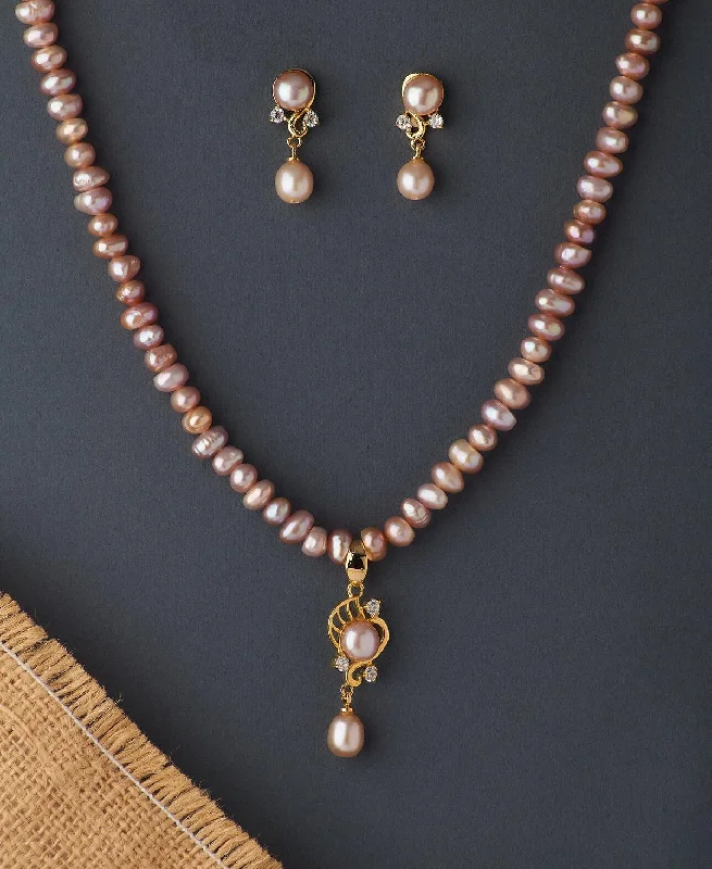 Large Gemstone Necklace for Evening Wear-Beautiful Real Pearl Necklace Set