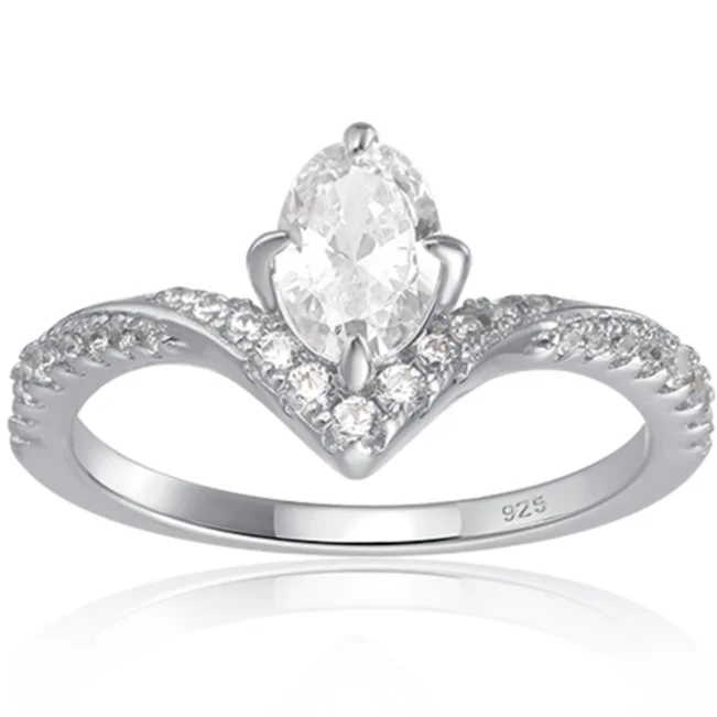 Classic Engagement Ring with Cushion Cut Diamond-Nicole - .75 ct Oval