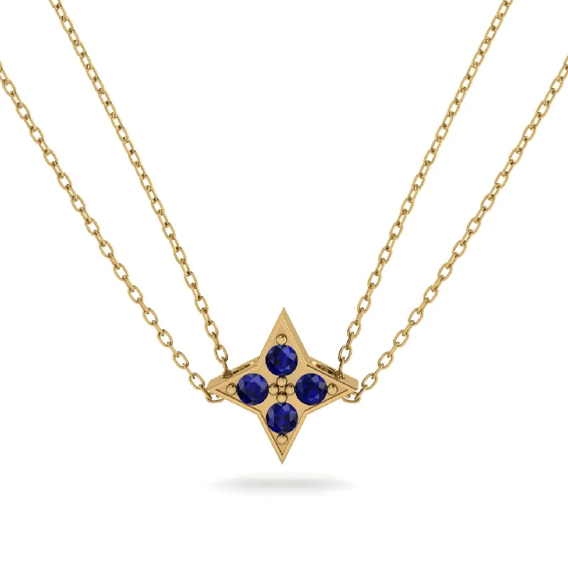 Elegant Sapphire Necklace for Formal Wear-Star Sapphire Necklace - Greta No. 13