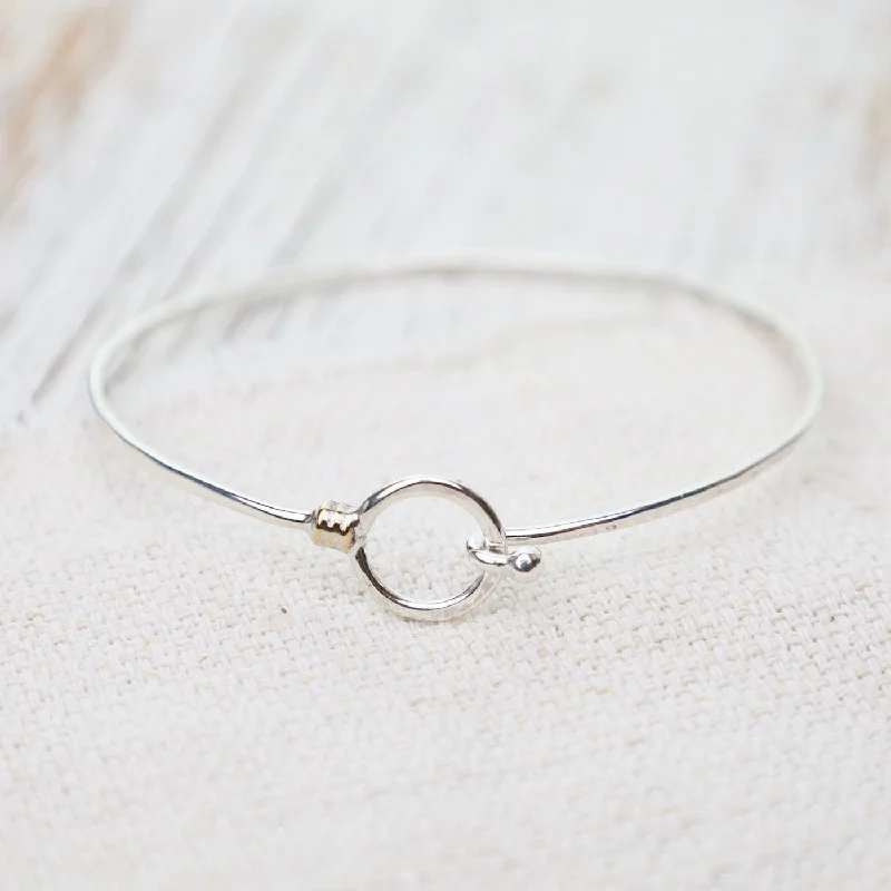 Simple Rose Gold Bangles with Engraved Names-Hook-and-Loop Clasp Bangle