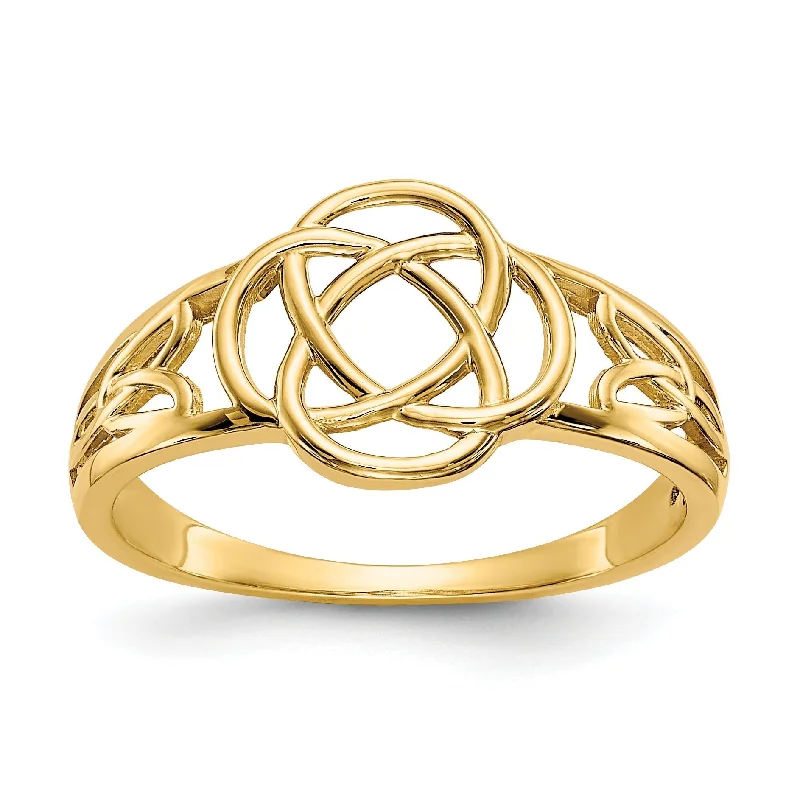 Customizable Birthstone Ring for Women-14k Yellow Gold Polished Ladies Celtic Knot Ring