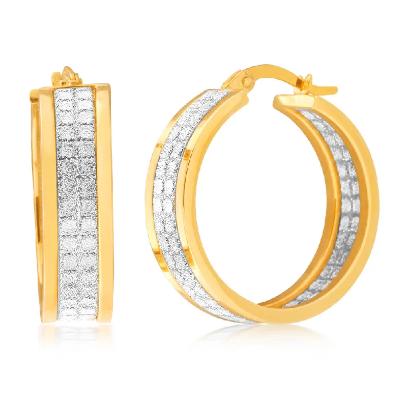 Personalized Crystal Drop Earrings-9ct Yellow Gold Silver Filled Stardust Hoop Earrings